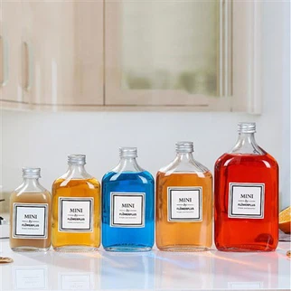 Kapaklı Cam Meyve Suyu Şişeleri